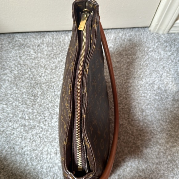 Louis Vuitton Monogram Canvas Looping GM Shoulder Bag Purse Brown Number Leather - Picture 9 of 16